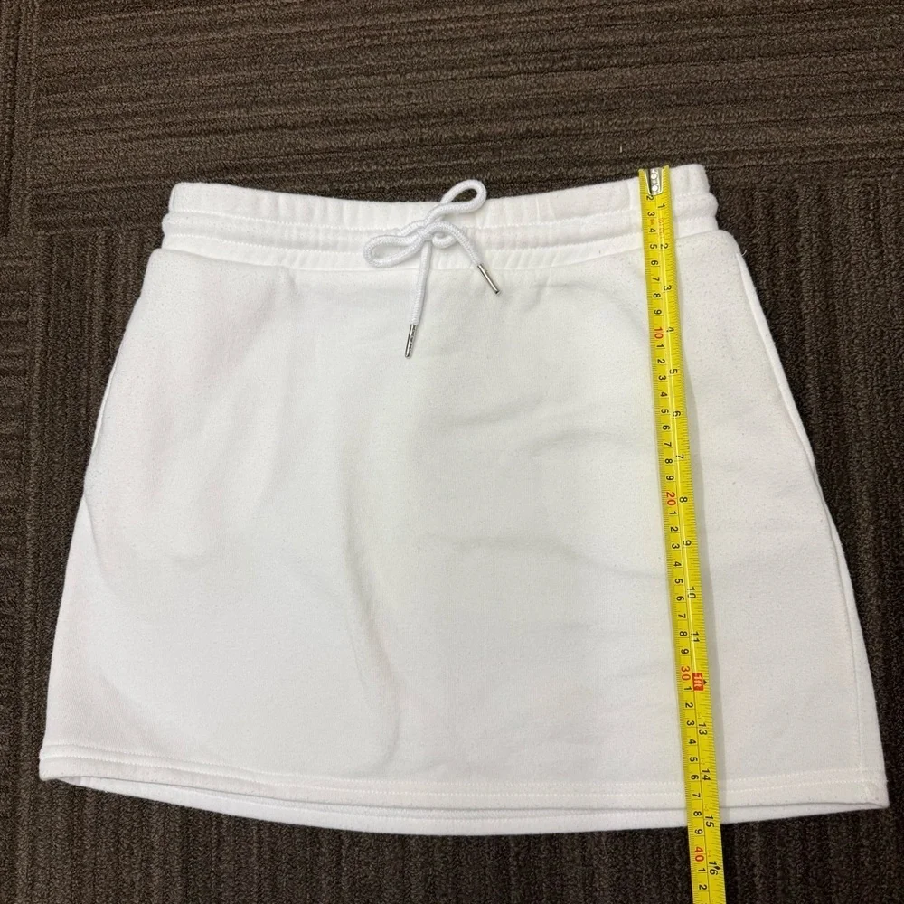 Love Streak White Drawstring Sweatshirt Like Fleece Skirt Pockets Summer Coverup